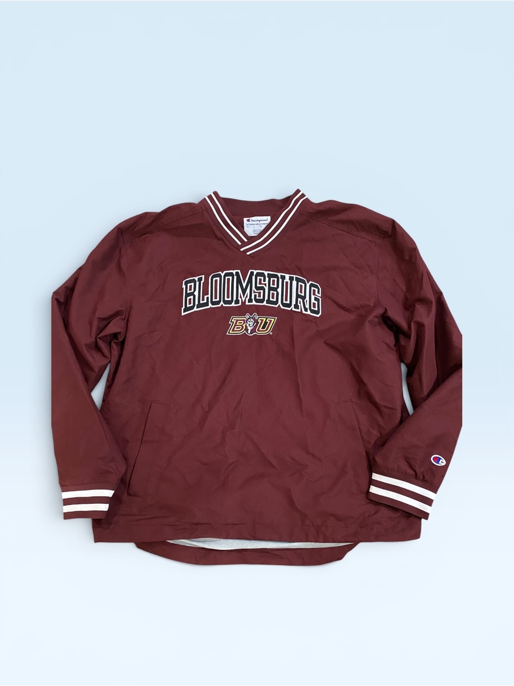 Champion Bloomsburg University Huskies Windbreaker Pullover Jacket men’s large